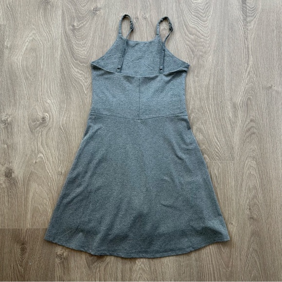 Girlfriend Collective Gravel Gray Workout Mini Dress with Built In Shorts - Picture 2 of 8